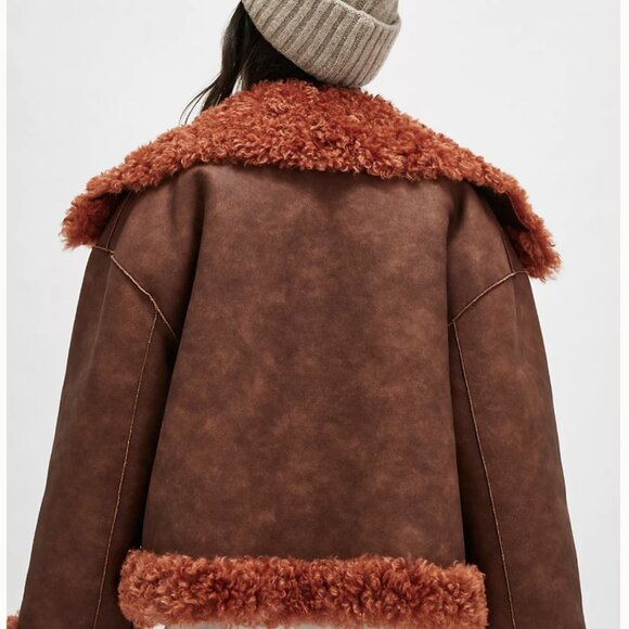 COPY - Free People Kiki Sherpa Jacket, NWT, Current, Brownstone Combo Co… - Picture 5 of 5